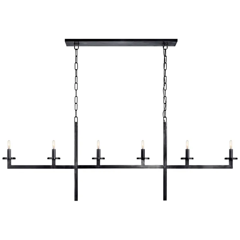 Kelly Wearstler Liaison Large Linear Chandelier in Bronze Ceiling Light W60" x H22.5"