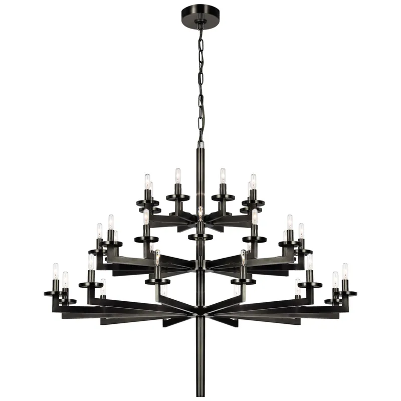 Kelly Wearstler Liaison Triple Tier Chandelier in Bronze Ceiling Light W47.5"