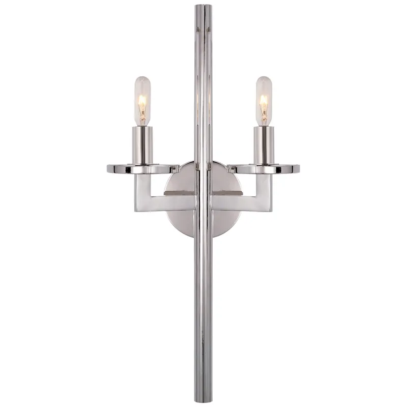Kelly Wearstler Liaison Double Sconce in Polished Nickel Wall Light W9.5" x H19"