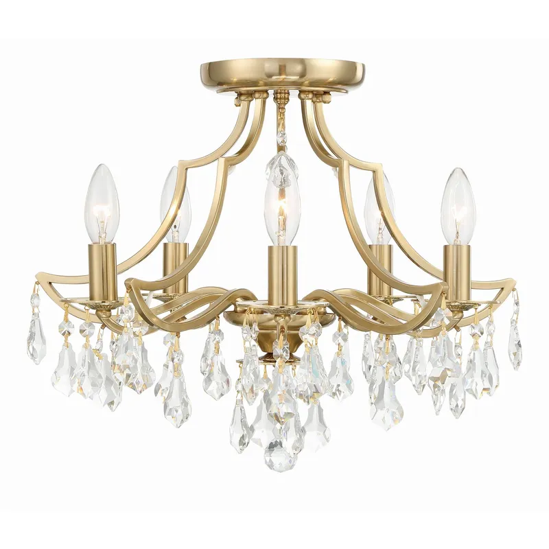 Cedar 18.5'' Vibrant Gold Semi Flush Mount Gold 18.5"W x 16"H x 18.5"D