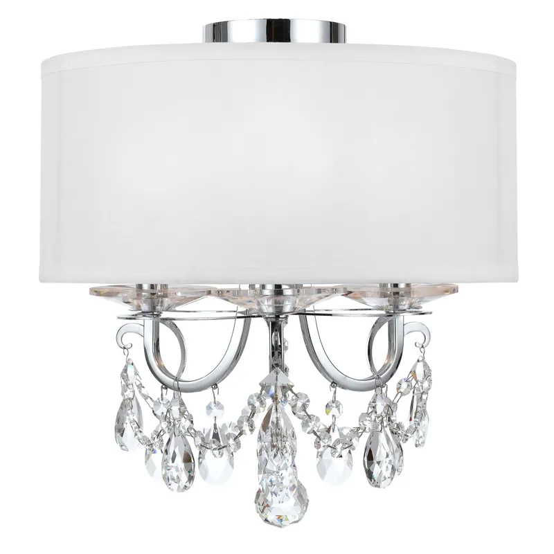 Othello 14'' Polished Chrome Semi Flush Mount Silver 14"W x 15"H x 14"D