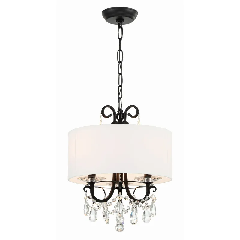 Othello 14'' Matte Black Chandelier Black 14"W x 17"H x 14"D
