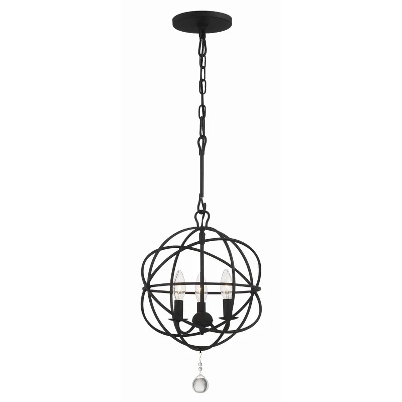 Solaris 12.5'' Black Chandelier Black 12.5"W x 16.5"H x 12.5"D