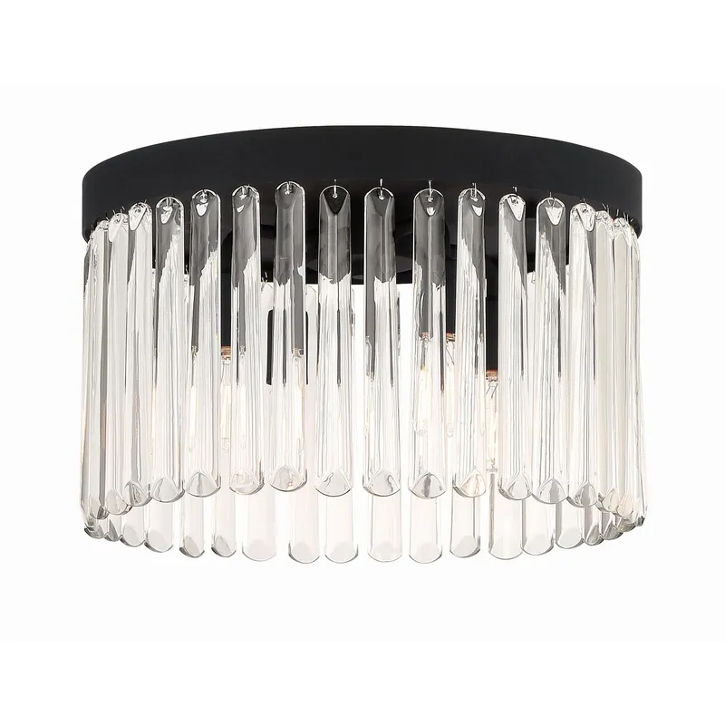 Emory 15'' Black Forged Flush Mount Black 15"W x 9.25"H x 15"D