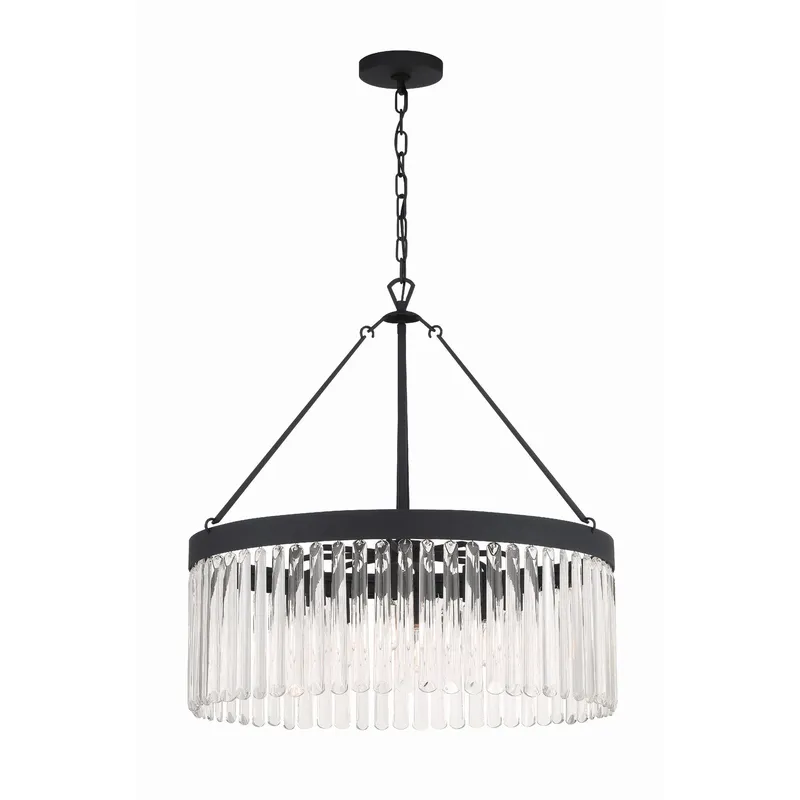 Emory 24'' Black Forged Chandelier Black 24"W x 24.75"H x 24"D