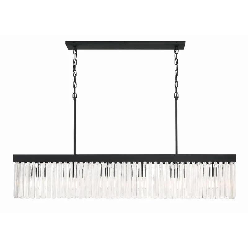 Emory 49'' Black Forged Linear Chandelier Black 49"W x 23.75"H x 7.25"D