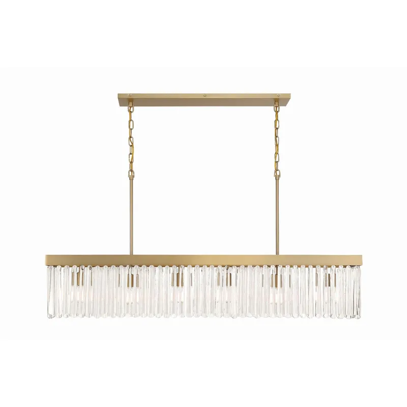 Emory 49'' Modern Gold Linear Chandelier Gold 49"W x 23.75"H x 7.25"D