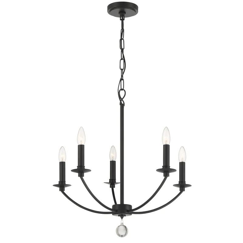 Mila 23'' Black Chandelier Black 23"W x 24"H x 23"D
