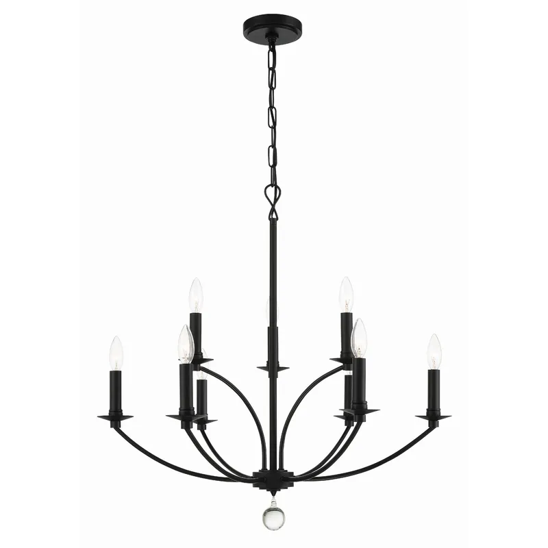 Mila 28'' Black Chandelier Black 28"W x 29"H x 28"D