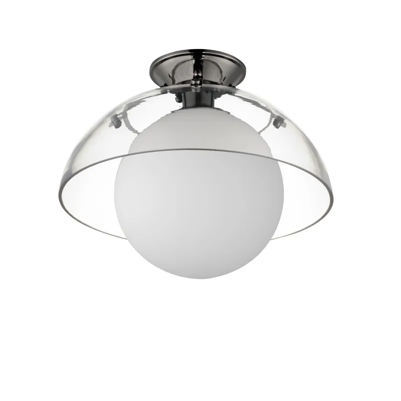 Studio M SM31009CLBC Domain 14" Semi - Clear/Black Nickel Flush Mount in Black Chrome by Mat Sanders
