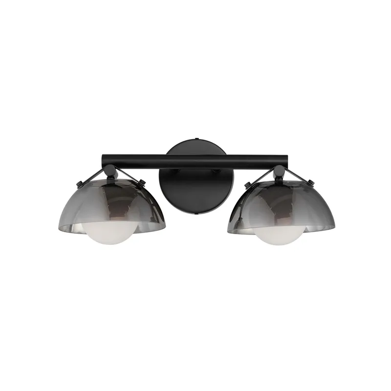 Studio M SM31002MSKBK Domain 2-Light Wall Sconce - Smoke/Matte Black by Mat Sanders