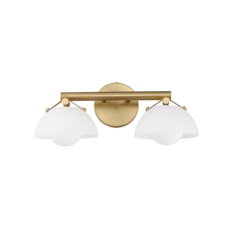 Studio M SM31002FTNAB Domain 2-Light Wall Sconce - Frost/Brass in Natural Aged Brass by Mat Sanders
