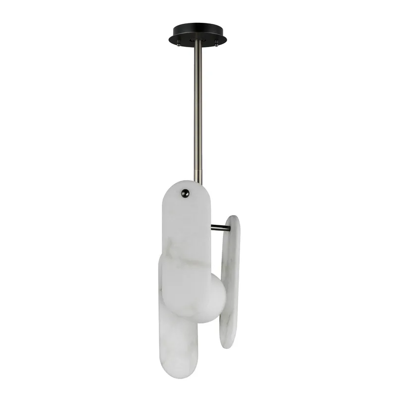 Studio M SM24811WAGM Megalith Single Pendant Spanish Alabaster in Gunmetal by Nina Magon