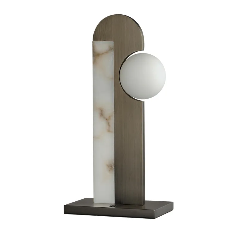 Studio M SM2421WABBZ New Age Spanish Alabaster Desk Lamp in Brushed Bronze