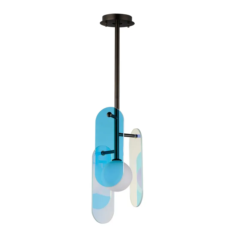 Studio M SM24811DCBBZ Megalith Single Pendant Dichroic Glass in Brushed Bronze by Nina Magon