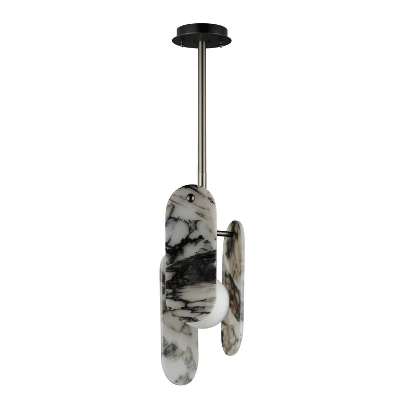 Studio M SM24811ARYGM Megalith Single Pendant Striae Arya in Gunmetal by Nina Magon