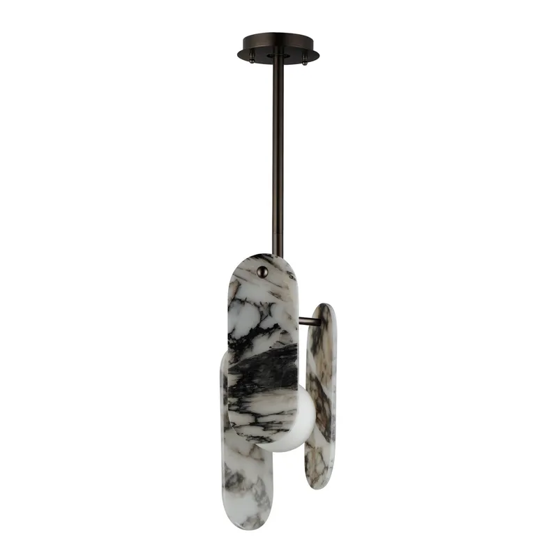 Studio M SM24811ARYBBZ Megalith Single Pendant Striae Arya in Brushed Bronze by Nina Magon