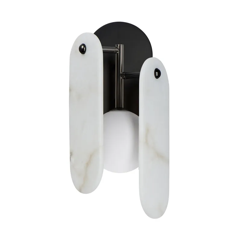 Studio M SM24810OXGM Megalith White Onyx Wall Sconce in Gunmetal by Nina Magon