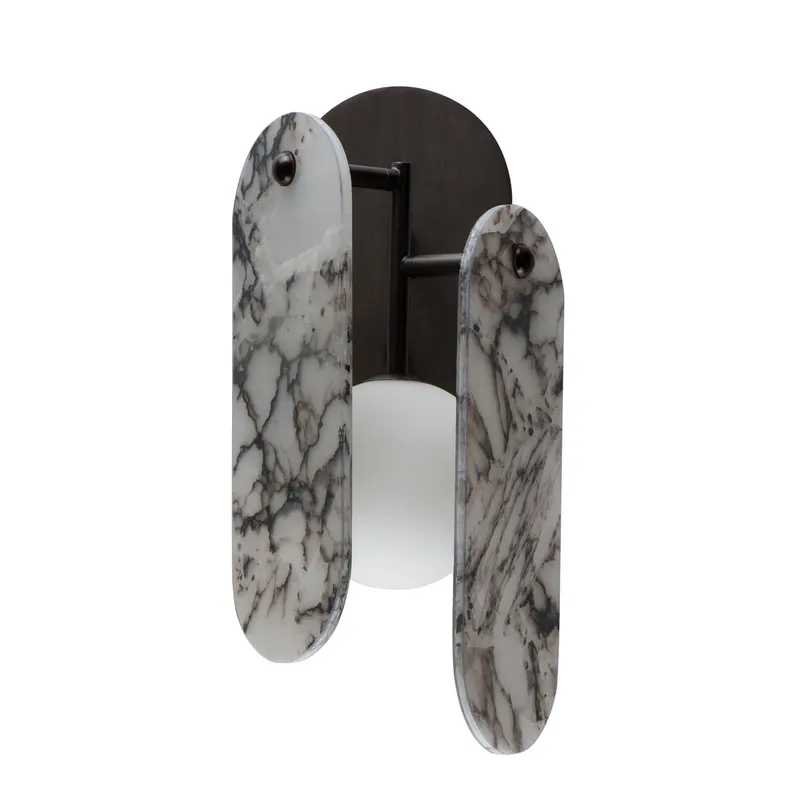 Studio M SM24810ARYBBZ Megalith Striae Arya Wall Sconce in Brushed Bronze by Nina Magon