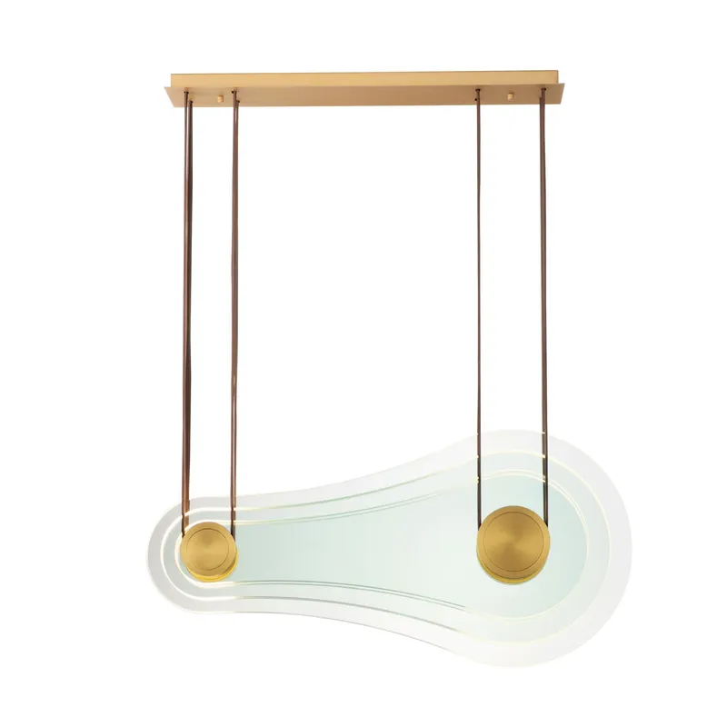 Studio M SM24402CLNAB Stratum 2-Light LED Pendant in Natural Aged Brass by Nina Magon