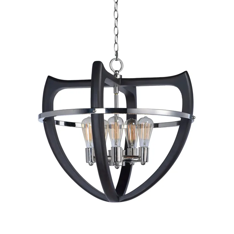 Studio M SM23805WEPN Crescendo 5-Light Pendant in Wenge / Polished Nickel