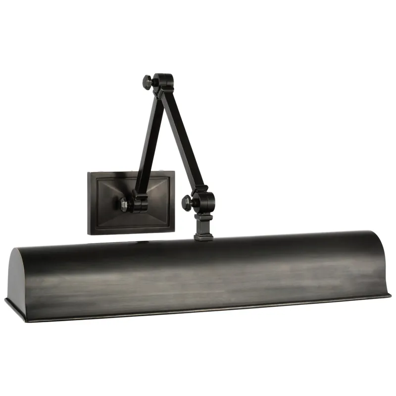 Alexa Hampton Jane 18" Double Library Light in Gun Metal Wall Light W18.5" x H7.5" - 9.75"