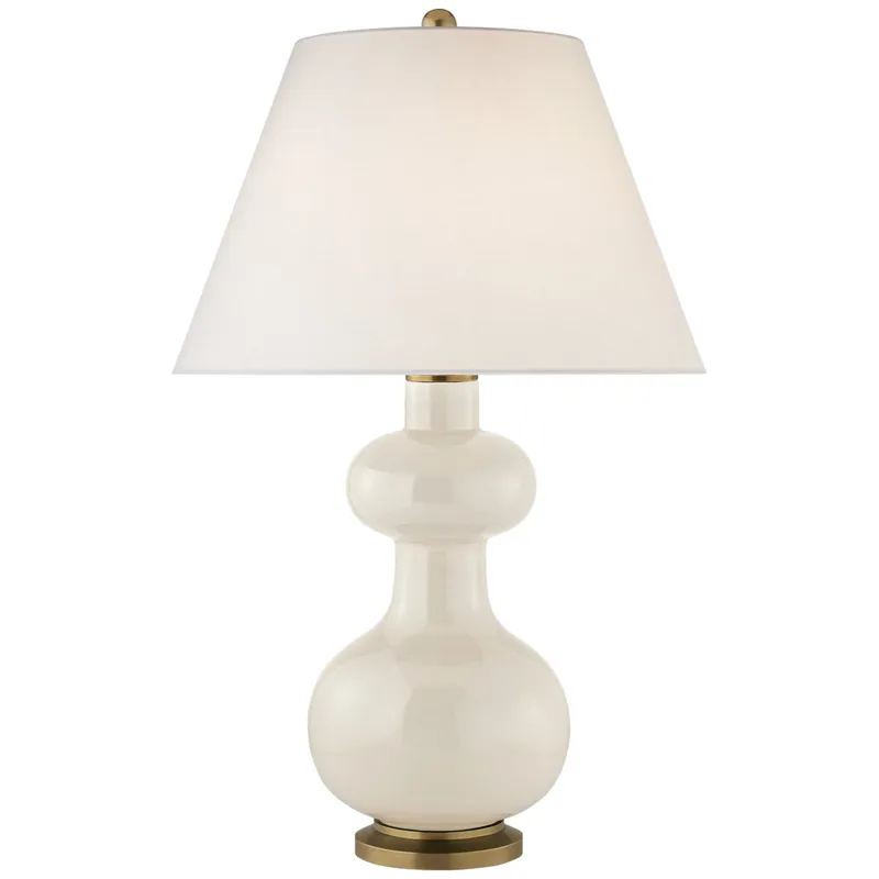 Christopher Spitzmiller Chambers Medium Table Lamp in Ivory with Linen Shade W18.5" x H29.25"