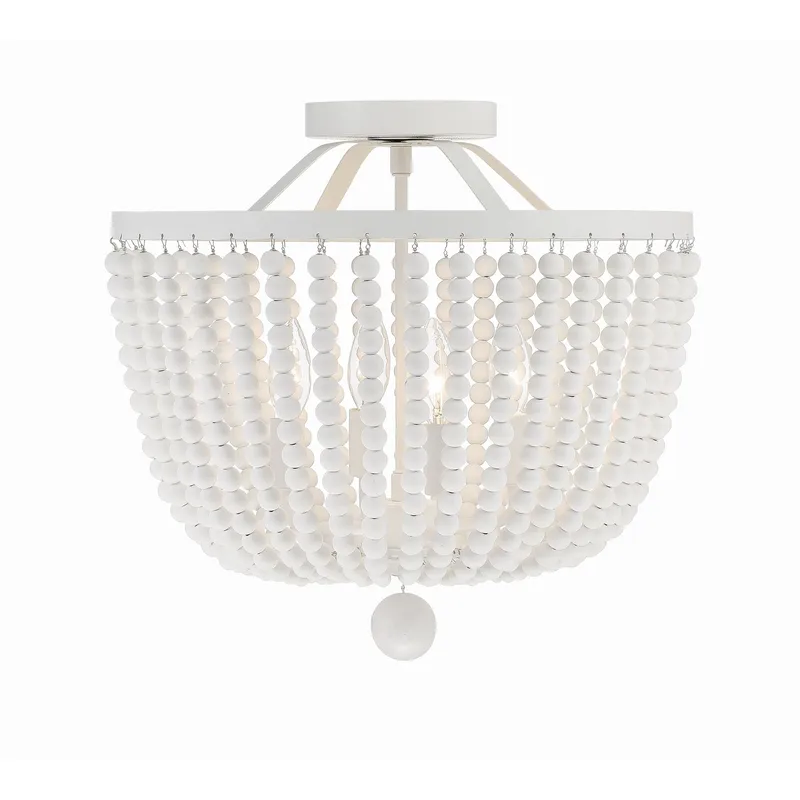 Rylee 16.5'' Matte White Semi Flush Mount White 16.5"W x 16.5"H x 16.5"D