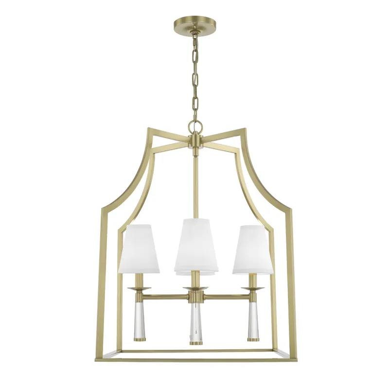 Baxter 22'' Aged Brass Chandelier Gold 22"W x 30"H x 22"D