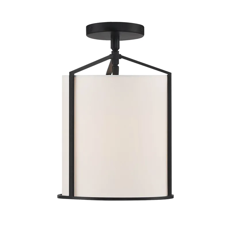Carlyn 10'' Black Semi Flush Mount Black 10"W x 11.5"H x 10"D