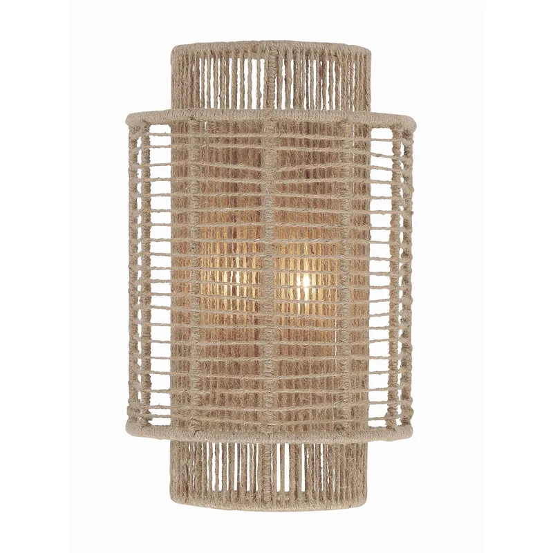 Jayna 10'' Burnished Silver Sconce Tan 10"W x 16"H x 5.5"D