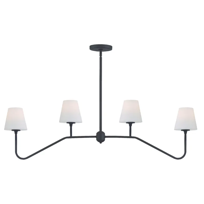 Keenan 48'' Black Forged Linear Chandelier Black 48"W x 15"H x 6"D