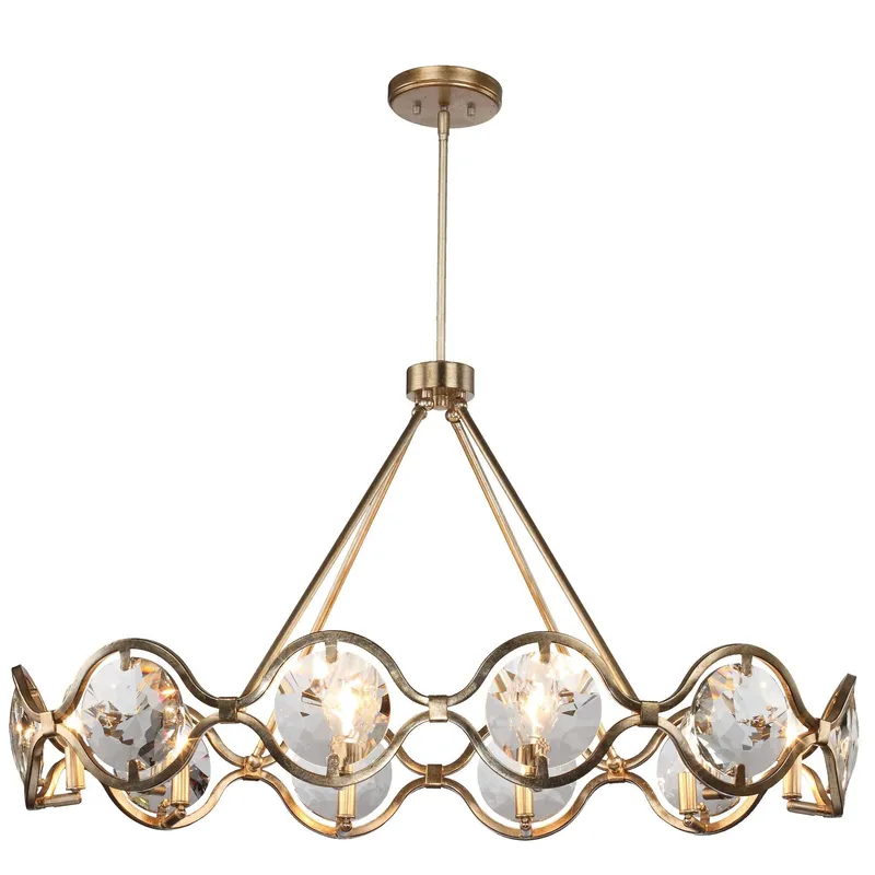 Quincy 40'' Distressed Twilight Linear Chandelier Gold 40"W x 22"H x 20"D