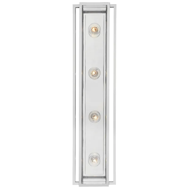 Ian K. Fowler Halle 30" Vanity Light in Polished Nickel with Clear Glass Wall Light W7.25" x H30"