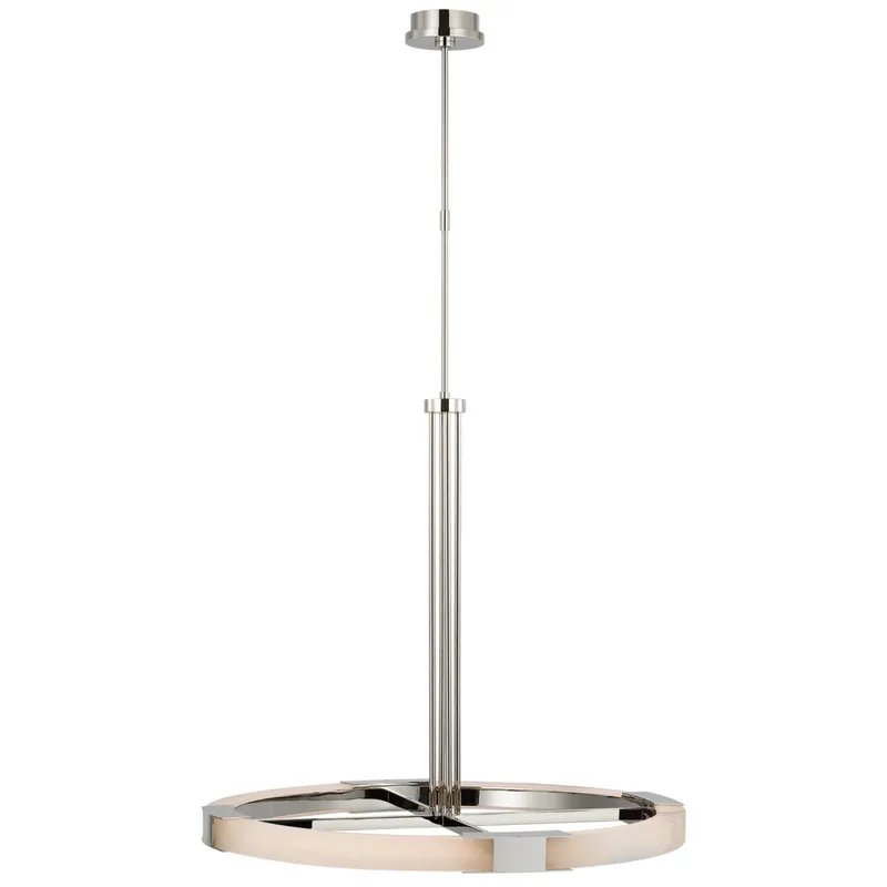 Kelly Wearstler Covet Large Ring Chandelier in Polished Nickel and Alabaster Ceiling Light W36"