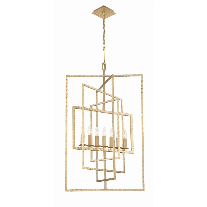 Capri 24'' Antique Gold Chandelier Gold 24"W x 38"H x 24"D