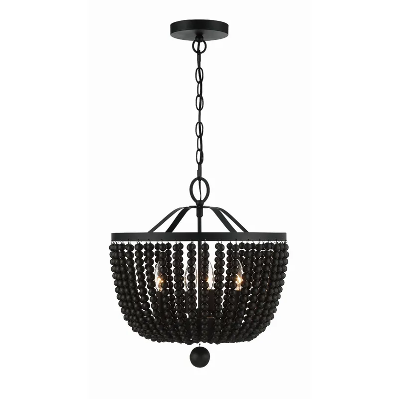 Rylee 16.5'' Matte Black Chandelier Black 16.5"W x 18"H x 16.5"D