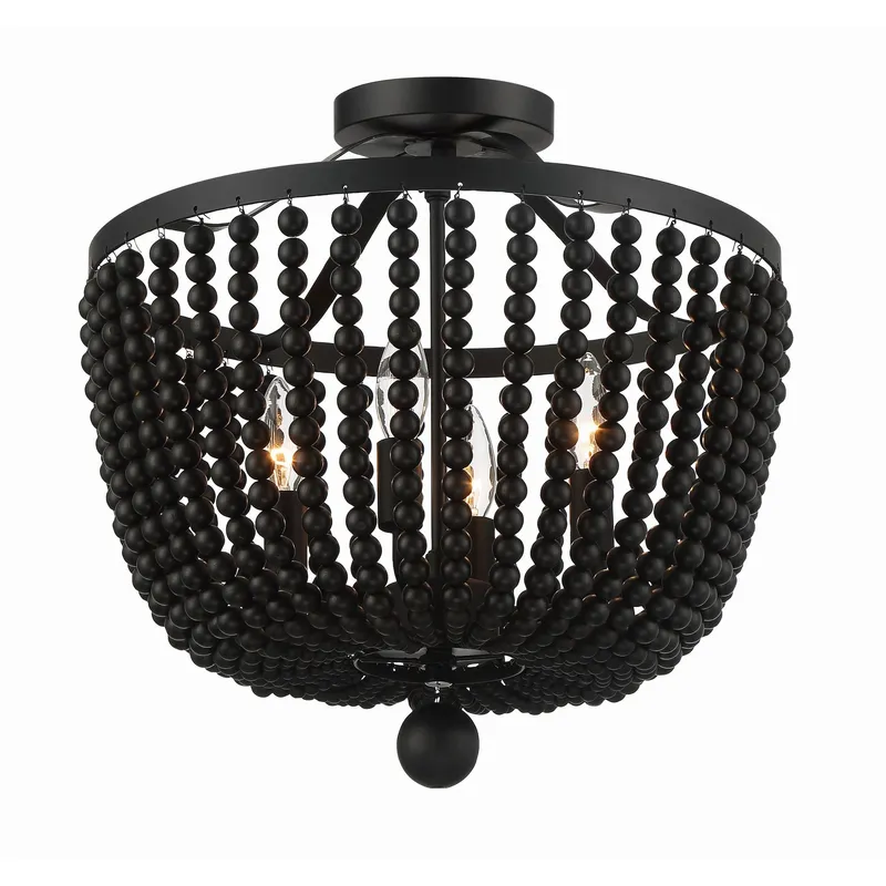 Rylee 16.5'' Matte Black Semi Flush Mount Black 16.5"W x 16.5"H x 16.5"D