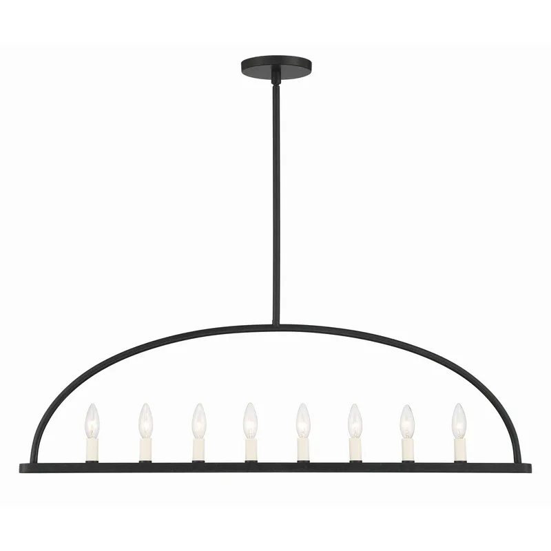 Abbott 42'' Black Linear Chandelier Black 42"W x 12.5"H x 1.5"D