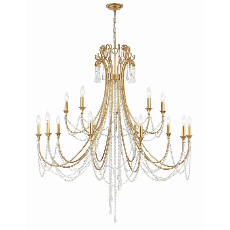 Arcadia 46.25'' Antique Gold Chandelier Gold 46.25"W x 54.75"H x 46.25"D