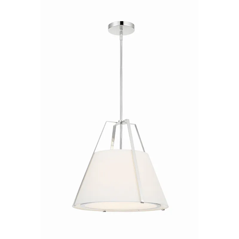 Fulton 20'' Polished Nickel Pendant Silver 20"W x 18.5"H x 20"D