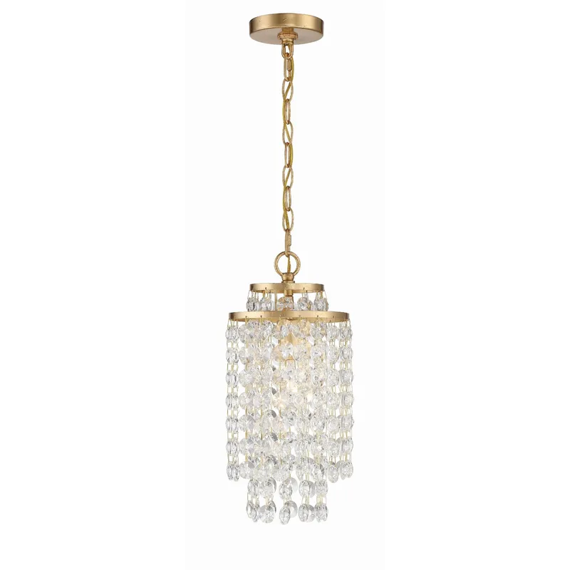 Gabrielle 7'' Antique Gold Chandelier Gold 7"W x 14"H x 7"D