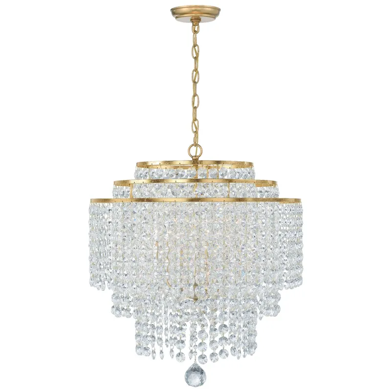 Gabrielle 22'' Antique Gold Chandelier Gold 22"W x 25"H x 22"D