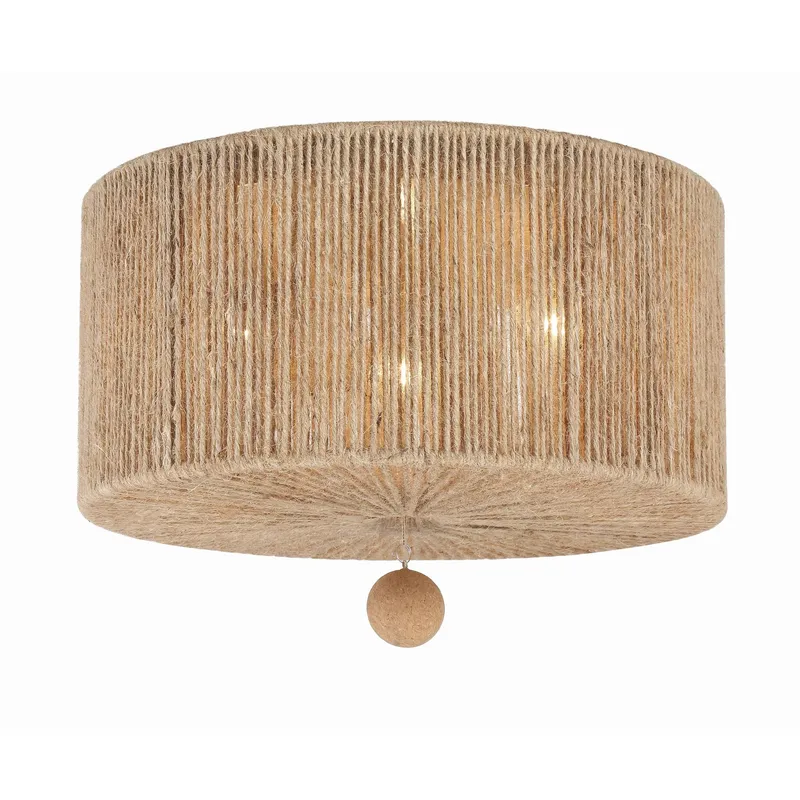 Jessa 16'' Burnished Silver Flush Mount Tan 16"W x 11"H x 16"D