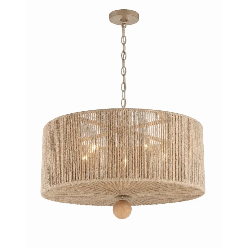 Jessa 24'' Burnished Silver Chandelier Tan 24"W x 16"H x 24"D