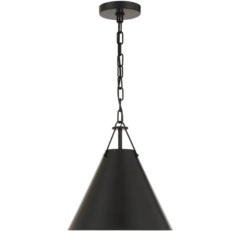 Xavier 12'' Matte Black Pendant Black 12"W x 12"H x 12"D