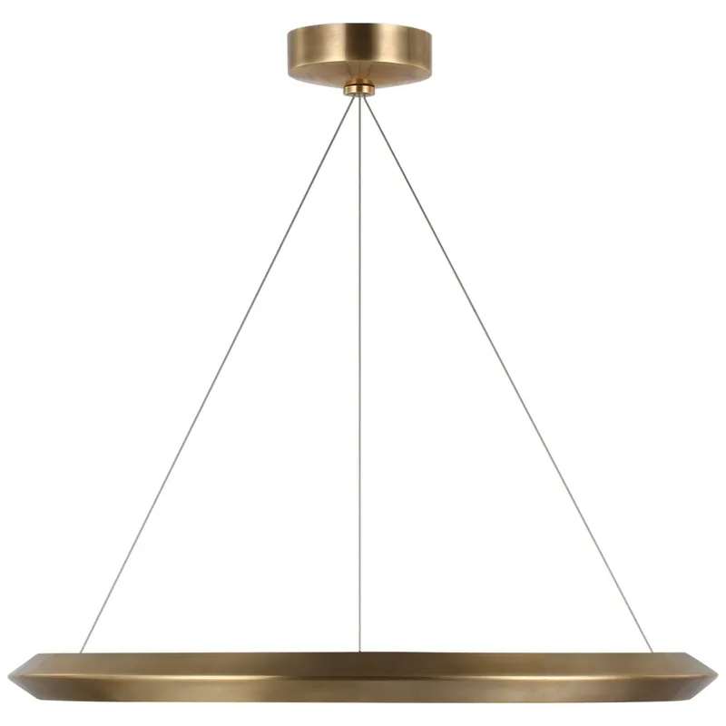 Peter Bristol Encircle 28" Ring Chandelier in Natural Brass Ceiling Light W28"