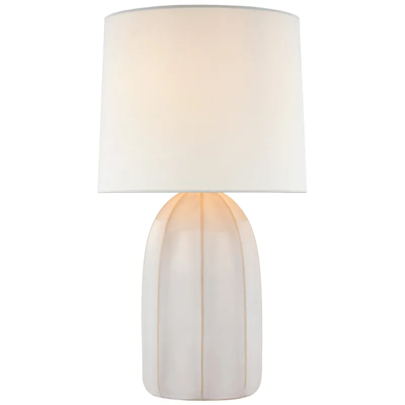 Barbara Barry Melanie Large Table Lamp in Ivory with Linen Shade W15.5" x H28"