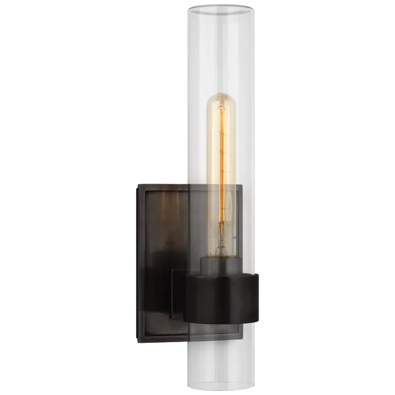 Ian K. Fowler Presidio 14" Outdoor Sconce in Bronze with Clear Glass Outdoor Lighting W4.75" x H14"