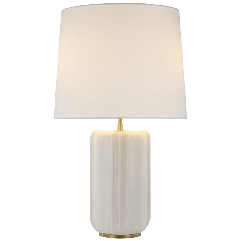 Thomas O'Brien Minx Large Table Lamp in Ivory with Linen Shade W17.5" x H31.25"